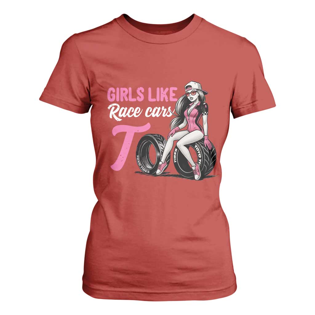 Racing Car Girl T Shirt For Women Girls Like Race Cars Too TS14 Red Print Your Wear