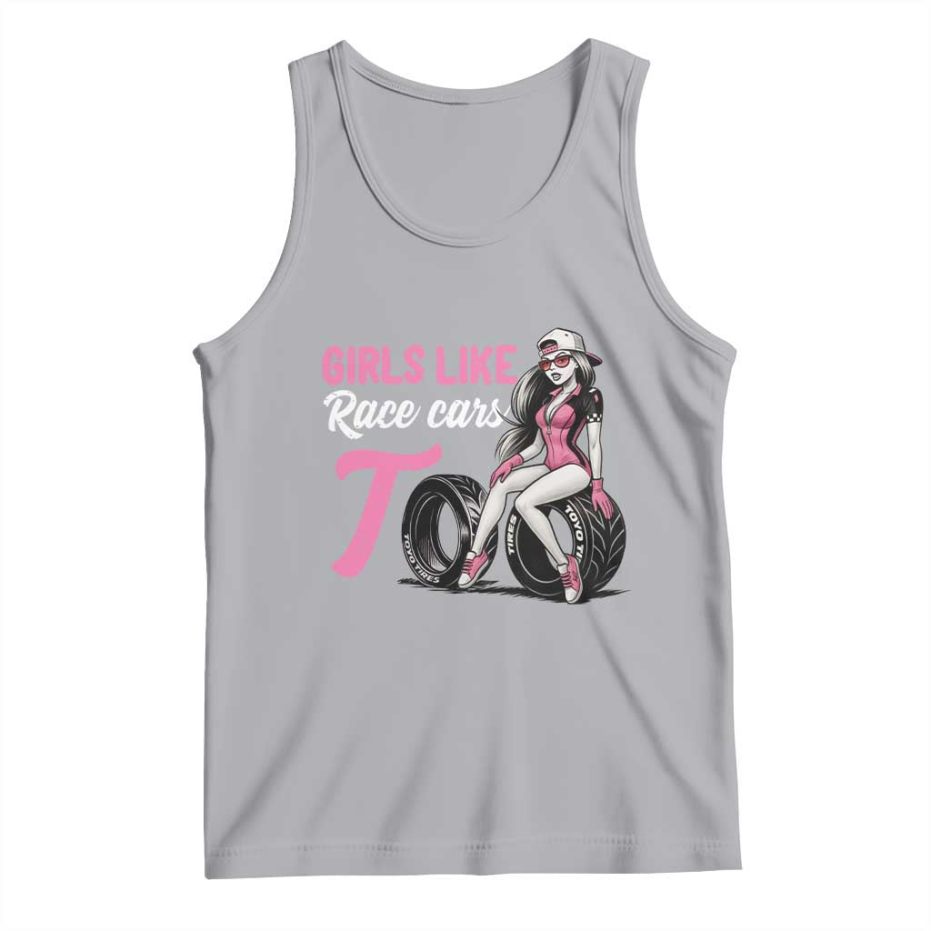 Racing Car Girl Tank Top Girls Like Race Cars Too TS14 Athletic Heather Print Your Wear