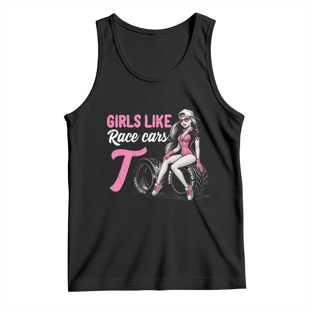 Racing Car Girl Tank Top Girls Like Race Cars Too TS14 Black Print Your Wear