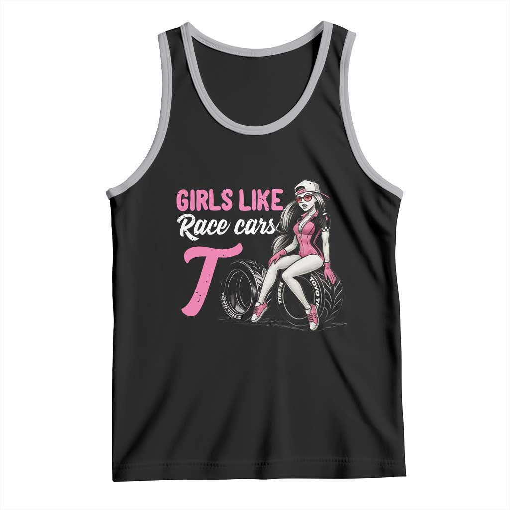 Racing Car Girl Tank Top Girls Like Race Cars Too TS14 Black Athletic Heather Print Your Wear