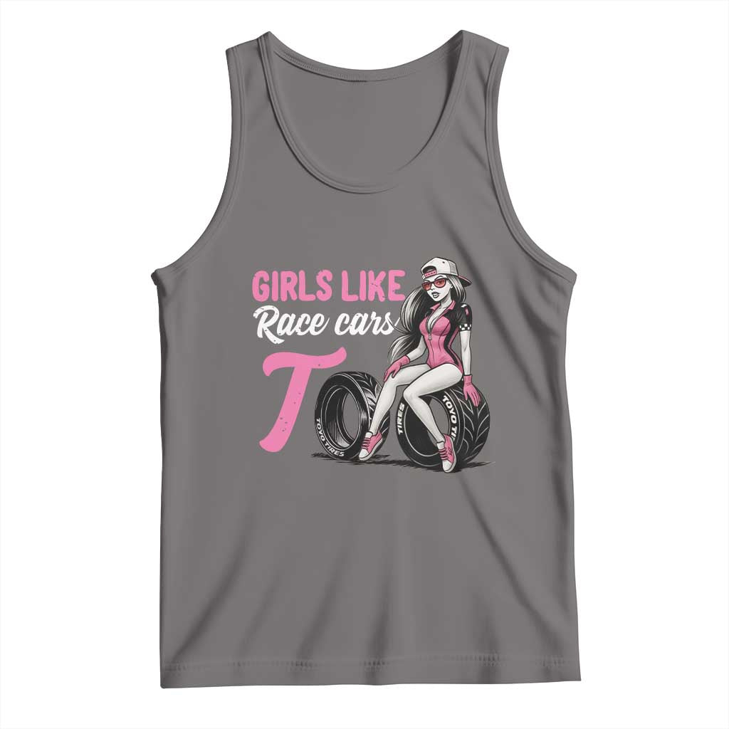 Racing Car Girl Tank Top Girls Like Race Cars Too TS14 Deep Heather Print Your Wear