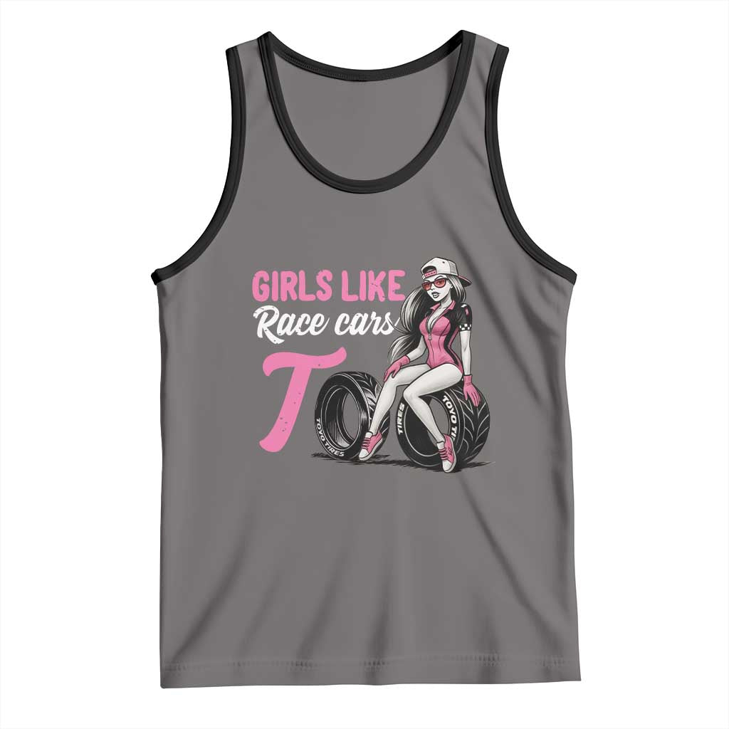 Racing Car Girl Tank Top Girls Like Race Cars Too TS14 Deep Heather Black Print Your Wear