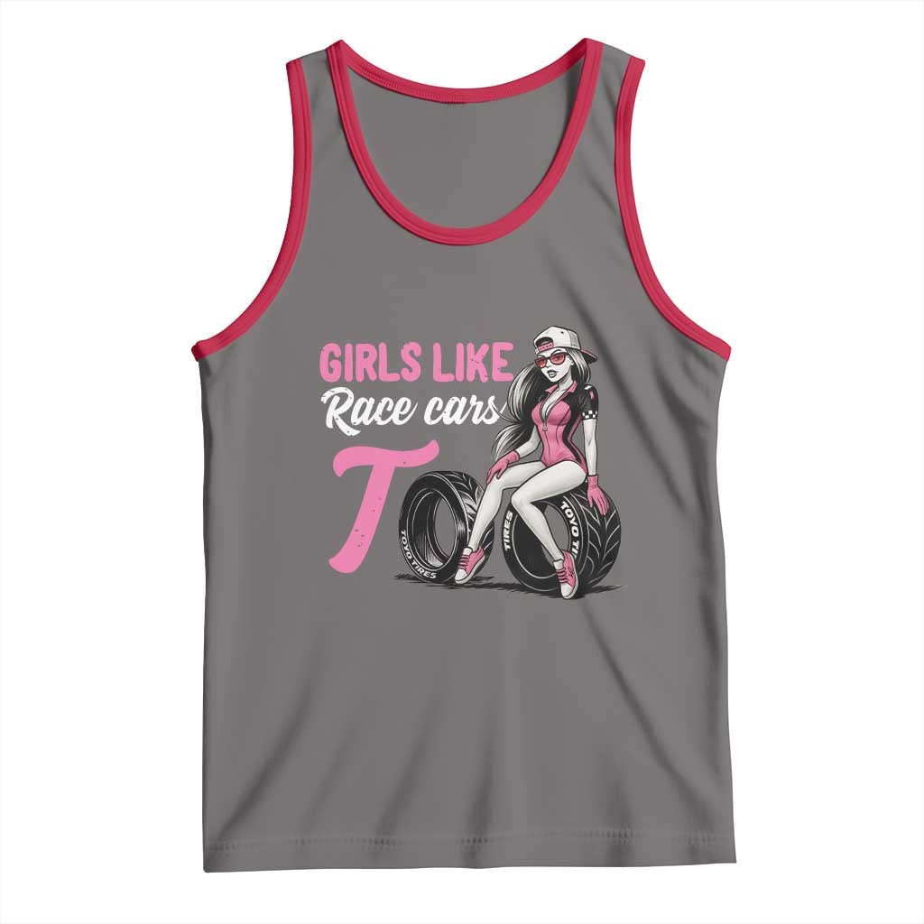 Racing Car Girl Tank Top Girls Like Race Cars Too TS14 Deep Heather Red Print Your Wear