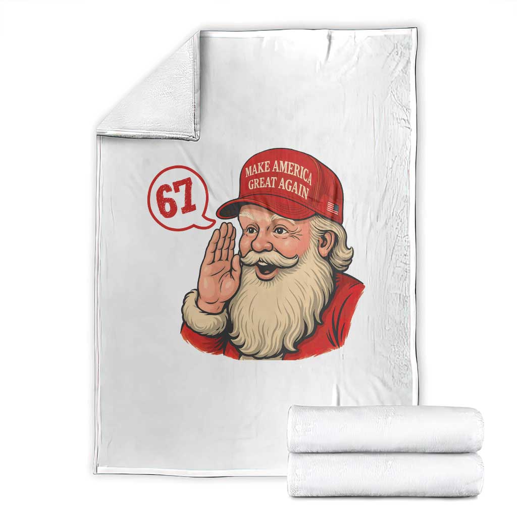 67 Six Seven Christmas Throw Blanket Santa MAGA Hat Xmas TS14 White Print Your Wear