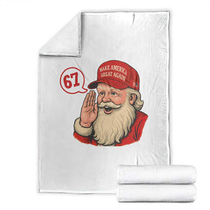 67 Six Seven Christmas Throw Blanket Santa MAGA Hat Xmas TS14 White Print Your Wear