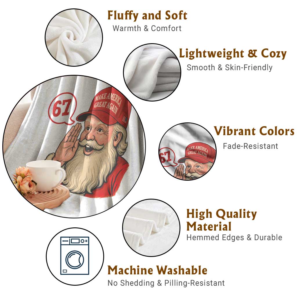 67 Six Seven Christmas Throw Blanket Santa MAGA Hat Xmas TS14 Print Your Wear