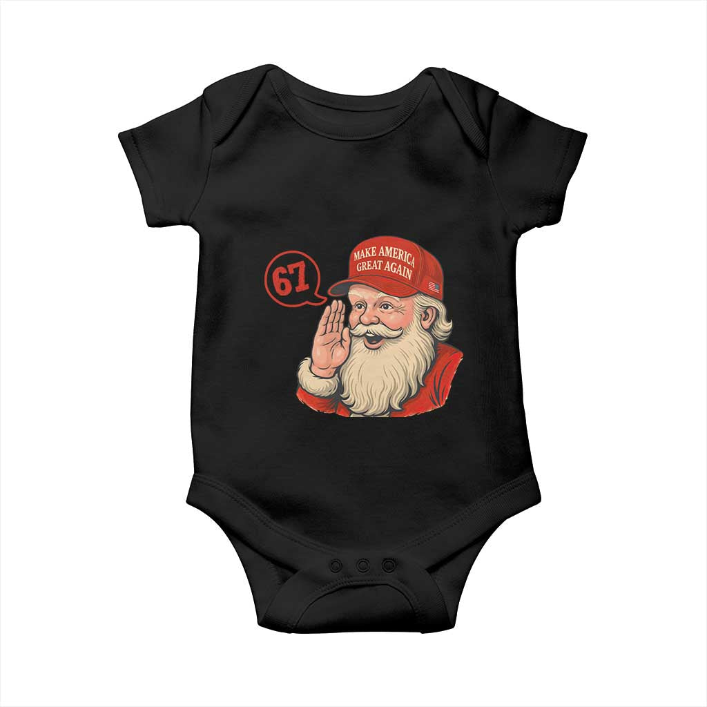 67 Six Seven Christmas Baby Onesie Santa MAGA Hat Xmas TS14 Black Print Your Wear