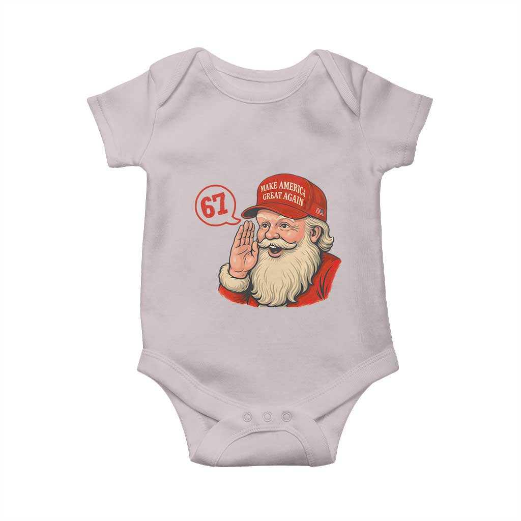 67 Six Seven Christmas Baby Onesie Santa MAGA Hat Xmas TS14 Ice Gray Print Your Wear