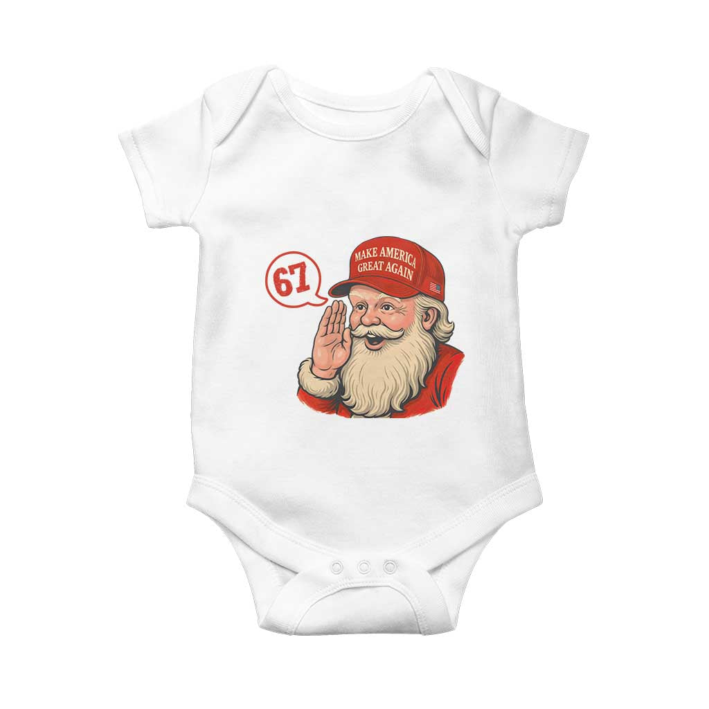 67 Six Seven Christmas Baby Onesie Santa MAGA Hat Xmas TS14 White Print Your Wear