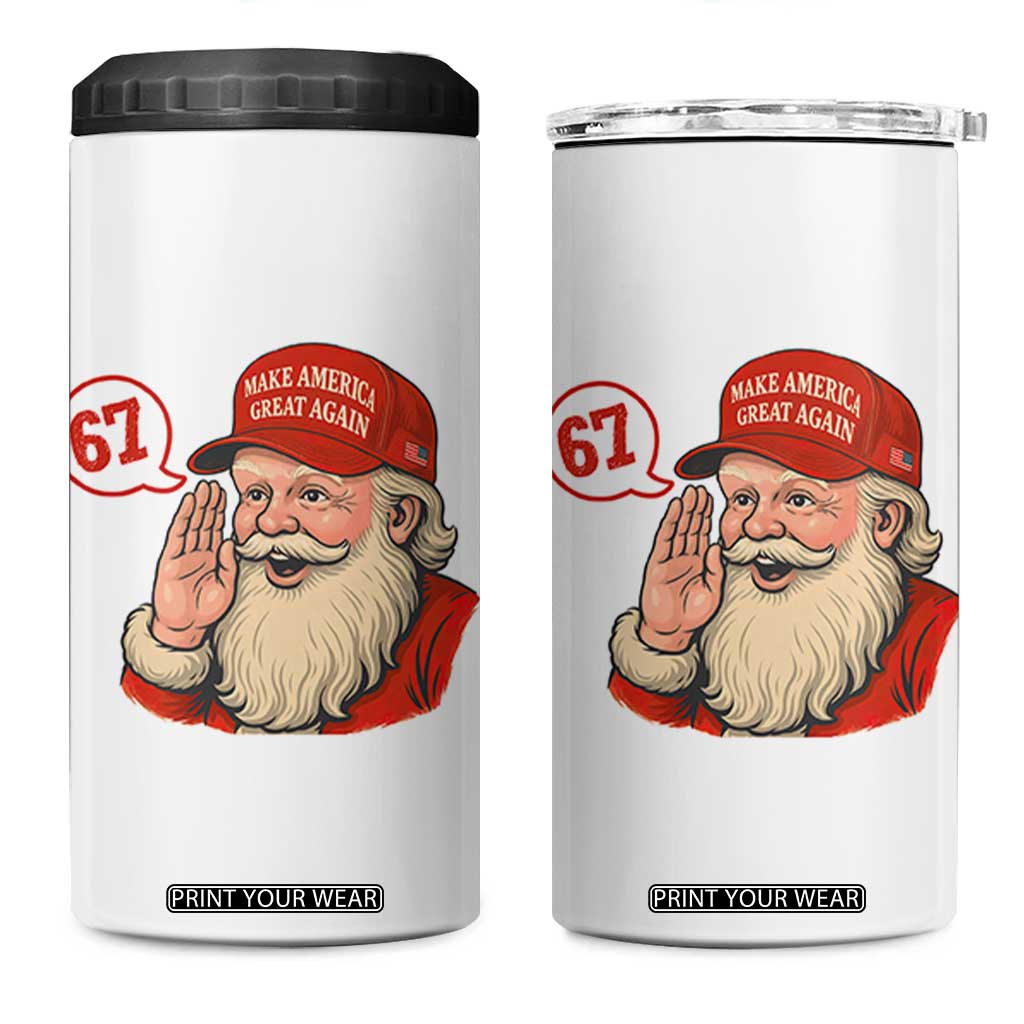67 Six Seven Christmas 4 in 1 Can Cooler Tumbler Santa MAGA Hat Xmas TS14 One Size: 16 oz White Print Your Wear