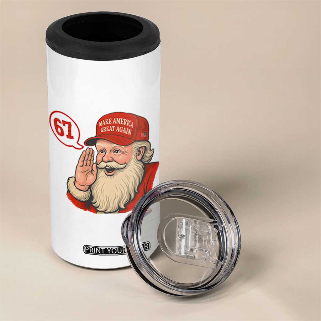 67 Six Seven Christmas 4 in 1 Can Cooler Tumbler Santa MAGA Hat Xmas TS14 Print Your Wear