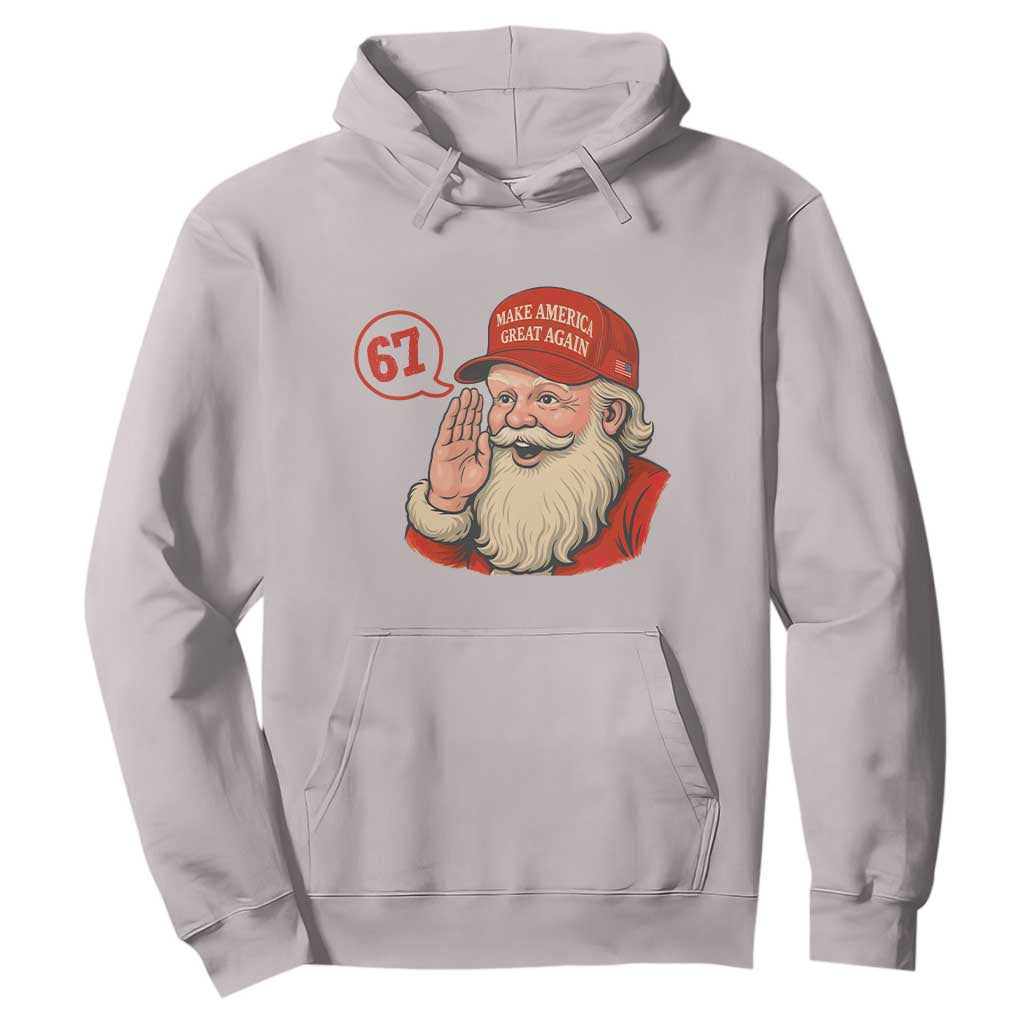 67 Six Seven Christmas Hoodie Santa MAGA Hat Xmas TS14 Ice Gray Print Your Wear