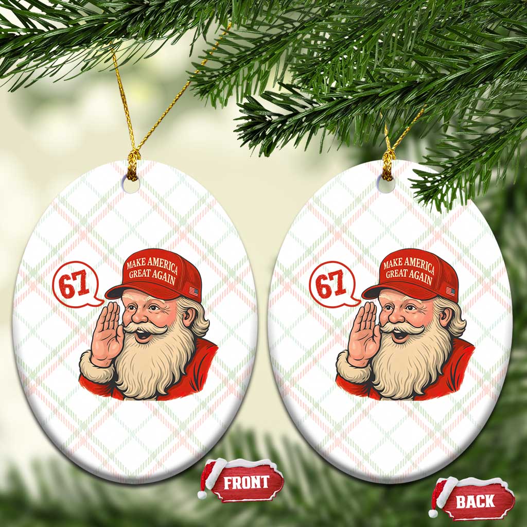 67 Six Seven Xmas Ceramic Ornament Santa MAGA Hat Xmas TS14 Print Your Wear