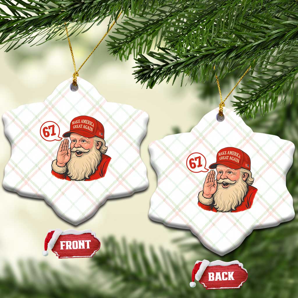 67 Six Seven Xmas Ceramic Ornament Santa MAGA Hat Xmas TS14 Print Your Wear