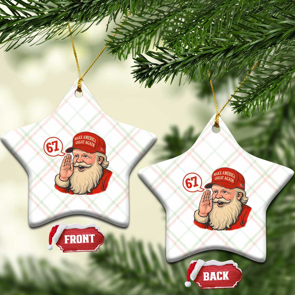 67 Six Seven Xmas Ceramic Ornament Santa MAGA Hat Xmas TS14 Print Your Wear