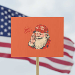 67 Six Seven Christmas Protest Sign Santa MAGA Hat Xmas TS14 Horizontal 18" × 24" Orange Print Your Wear