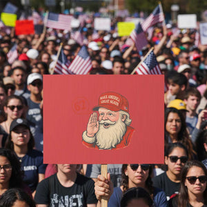 67 Six Seven Christmas Protest Sign Santa MAGA Hat Xmas TS14 Horizontal 18" × 24" Red Print Your Wear