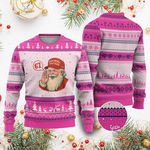 67 Six Seven Xmas Ugly Christmas Sweater Santa MAGA Hat Xmas TS14 Hot Pink Print Your Wear