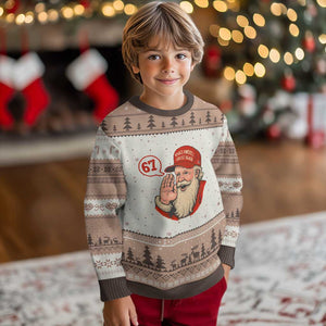 67 Six Seven Xmas Ugly Christmas Sweater Santa MAGA Hat Xmas TS14 Mocha Mousse Print Your Wear