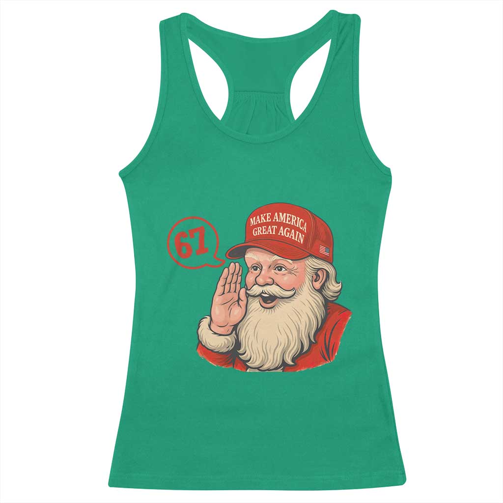 67 Six Seven Christmas Racerback Tank Top Santa MAGA Hat Xmas TS14 Irish Green Print Your Wear