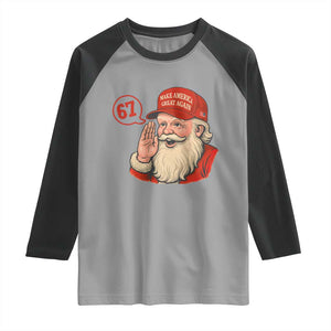 67 Six Seven Christmas Raglan Shirt Santa MAGA Hat Xmas TS14 Sport Gray Black Print Your Wear