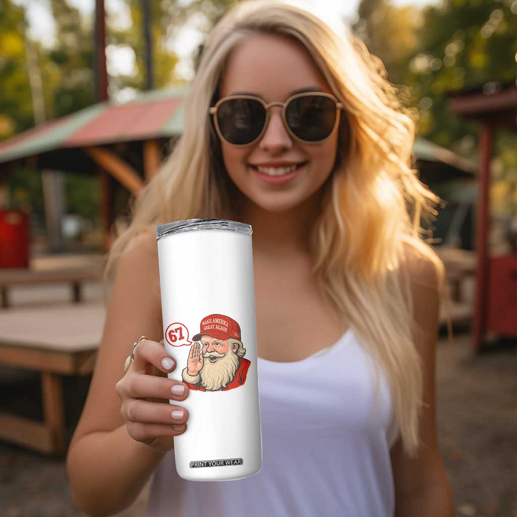 67 Six Seven Christmas Skinny Tumbler Santa MAGA Hat Xmas TS14 Print Your Wear