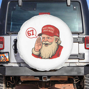 67 Six Seven Christmas Spare Tire Cover Santa MAGA Hat Xmas TS14 No hole White Print Your Wear