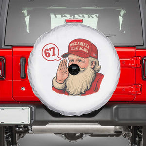 67 Six Seven Christmas Spare Tire Cover Santa MAGA Hat Xmas TS14 White Print Your Wear