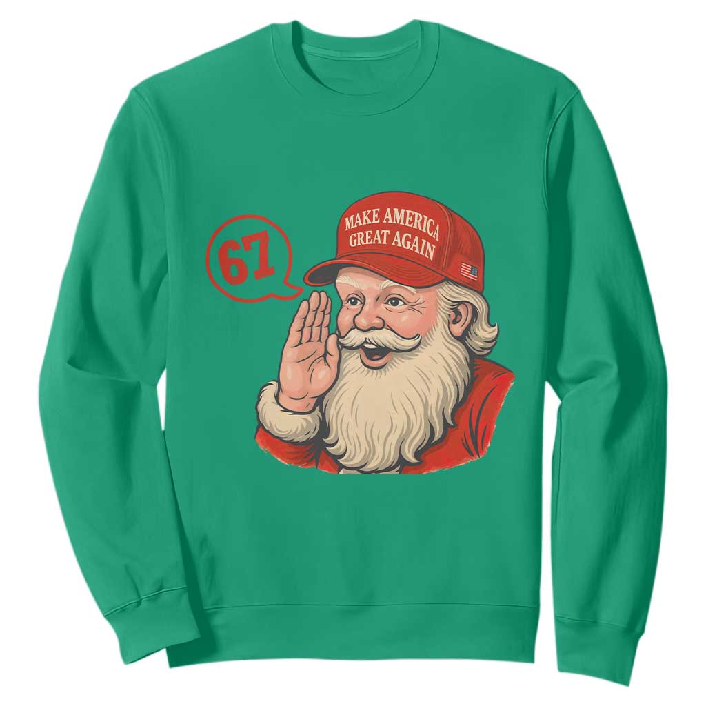 67 Six Seven Christmas Sweatshirt Santa MAGA Hat Xmas TS14 Irish Green Print Your Wear