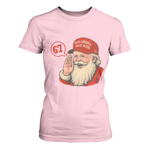 67 Six Seven Christmas T Shirt For Women Santa MAGA Hat Xmas TS14 Light Pink Print Your Wear
