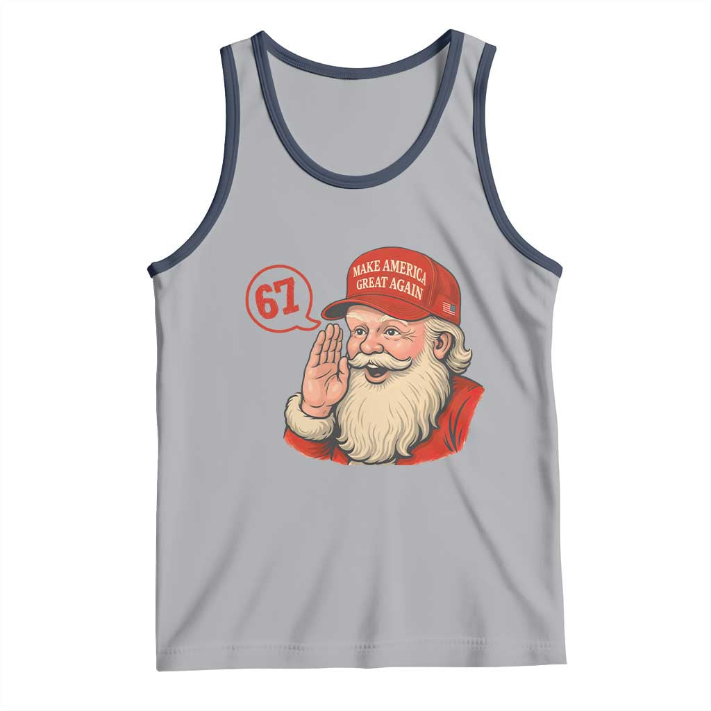 67 Six Seven Christmas Tank Top Santa MAGA Hat Xmas TS14 Athletic Heather Navy Print Your Wear