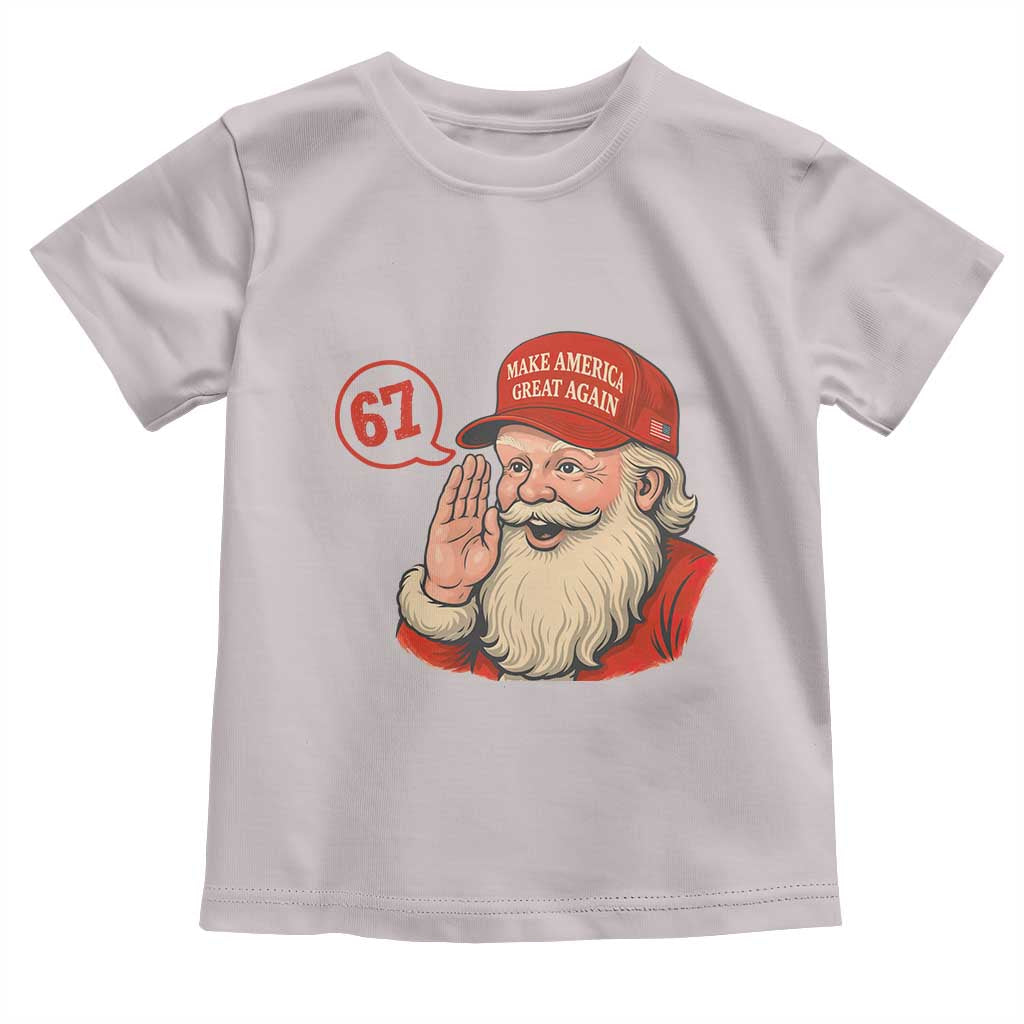67 Six Seven Christmas Toddler T Shirt Santa MAGA Hat Xmas TS14 Ice Gray Print Your Wear