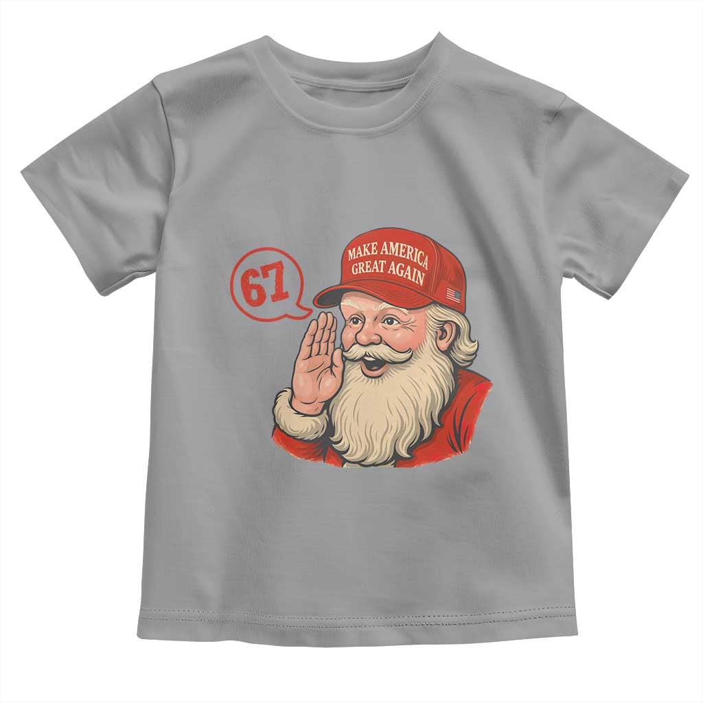 67 Six Seven Christmas Toddler T Shirt Santa MAGA Hat Xmas TS14 Sport Gray Print Your Wear