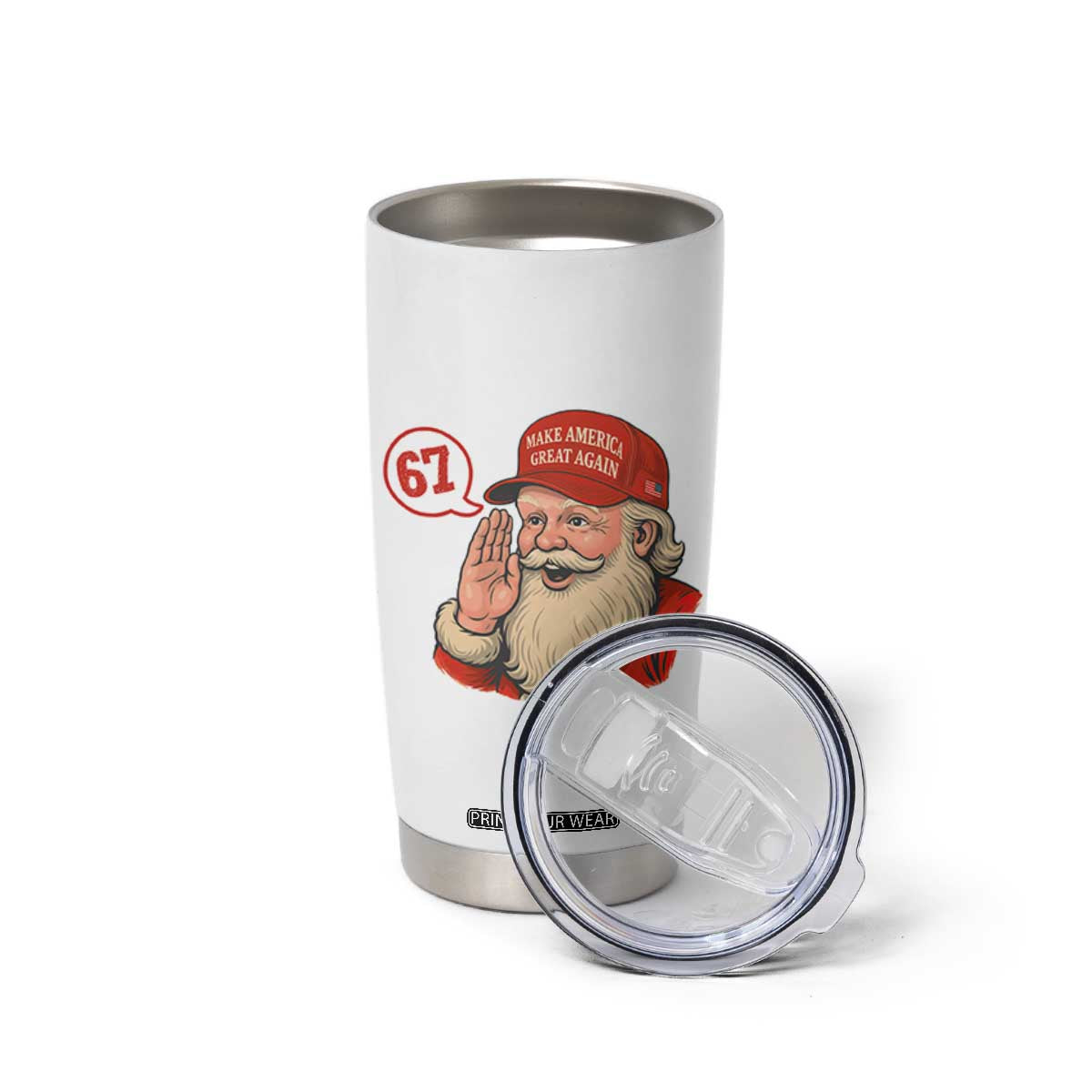 67 Six Seven Christmas Tumbler Cup Santa MAGA Hat Xmas TS14 Print Your Wear
