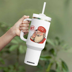 67 Six Seven Christmas Tumbler With Handle Santa MAGA Hat Xmas TS14 Print Your Wear