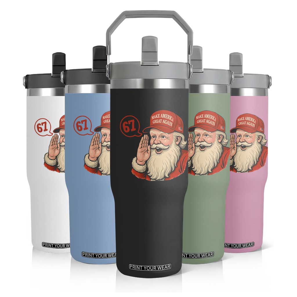 67 Six Seven Christmas Flip Straw Tumbler Santa MAGA Hat Xmas TS14 Print Your Wear