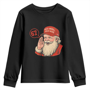 67 Six Seven Christmas Youth Sweatshirt Santa MAGA Hat Xmas TS14 Black Print Your Wear