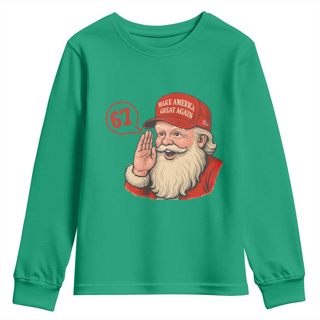 67 Six Seven Christmas Youth Sweatshirt Santa MAGA Hat Xmas TS14 Irish Green Print Your Wear