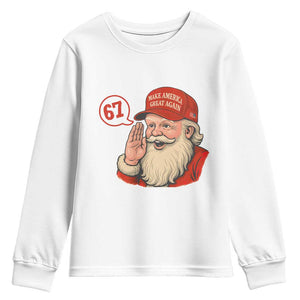 67 Six Seven Christmas Youth Sweatshirt Santa MAGA Hat Xmas TS14 White Print Your Wear