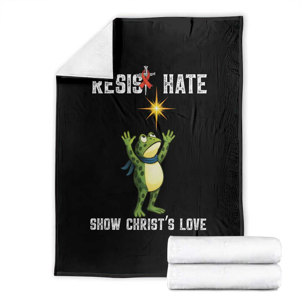 Resist Frog Throw Blanket Christian HIV Awareness Red Ribbon TS14 Black Print Your Wear