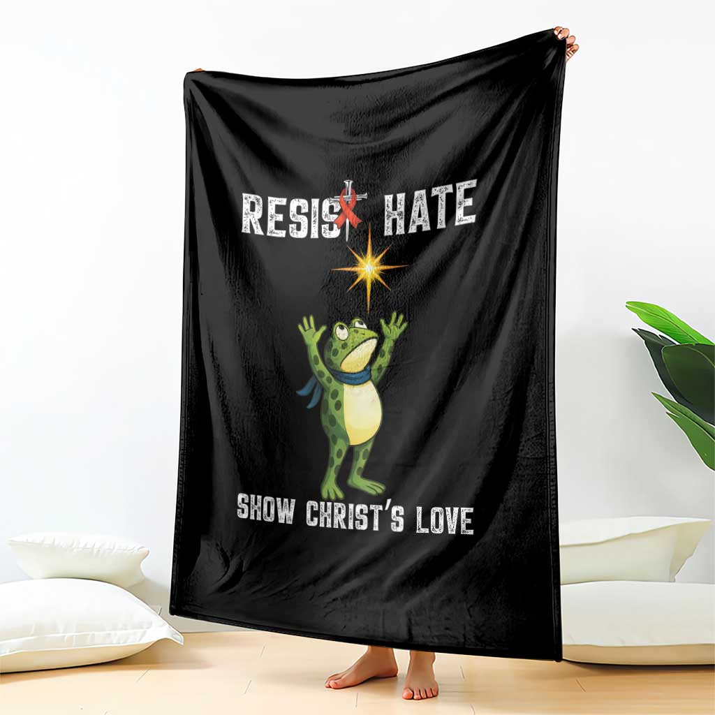 Resist Frog Throw Blanket Christian HIV Awareness Red Ribbon TS14 Print Your Wear