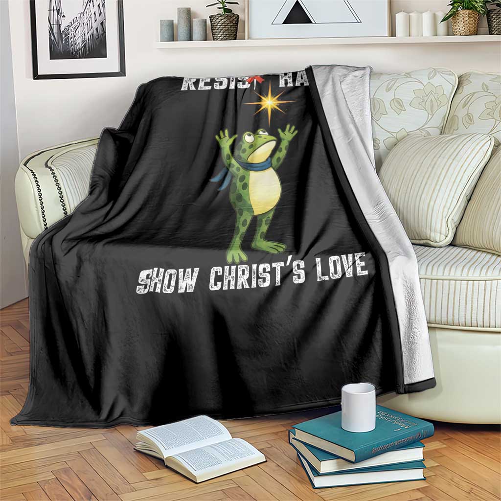 Resist Frog Throw Blanket Christian HIV Awareness Red Ribbon TS14 Print Your Wear