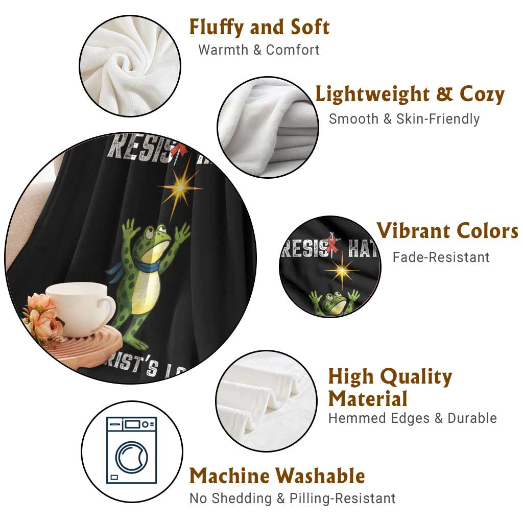 Resist Frog Throw Blanket Christian HIV Awareness Red Ribbon TS14 Print Your Wear