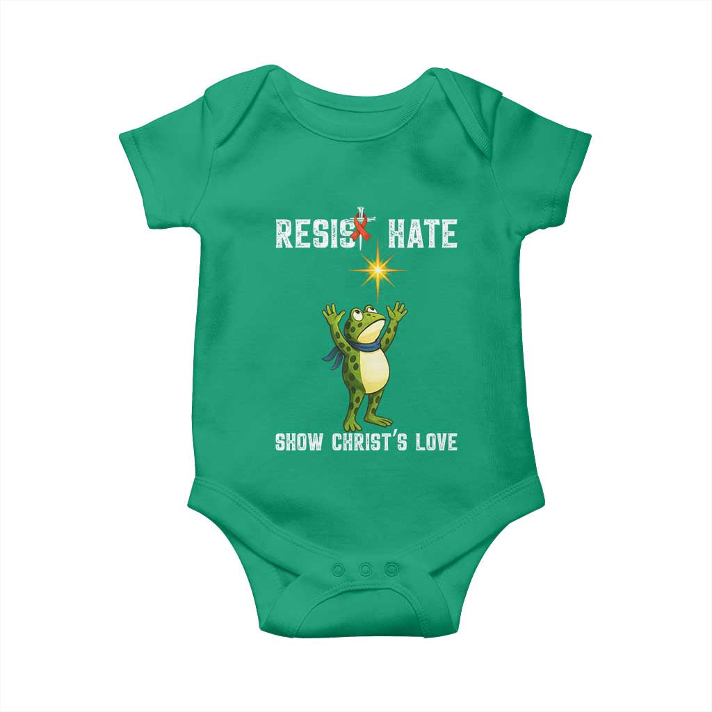 Resist Frog Baby Onesie Christian HIV Awareness Red Ribbon TS14 Irish Green Print Your Wear