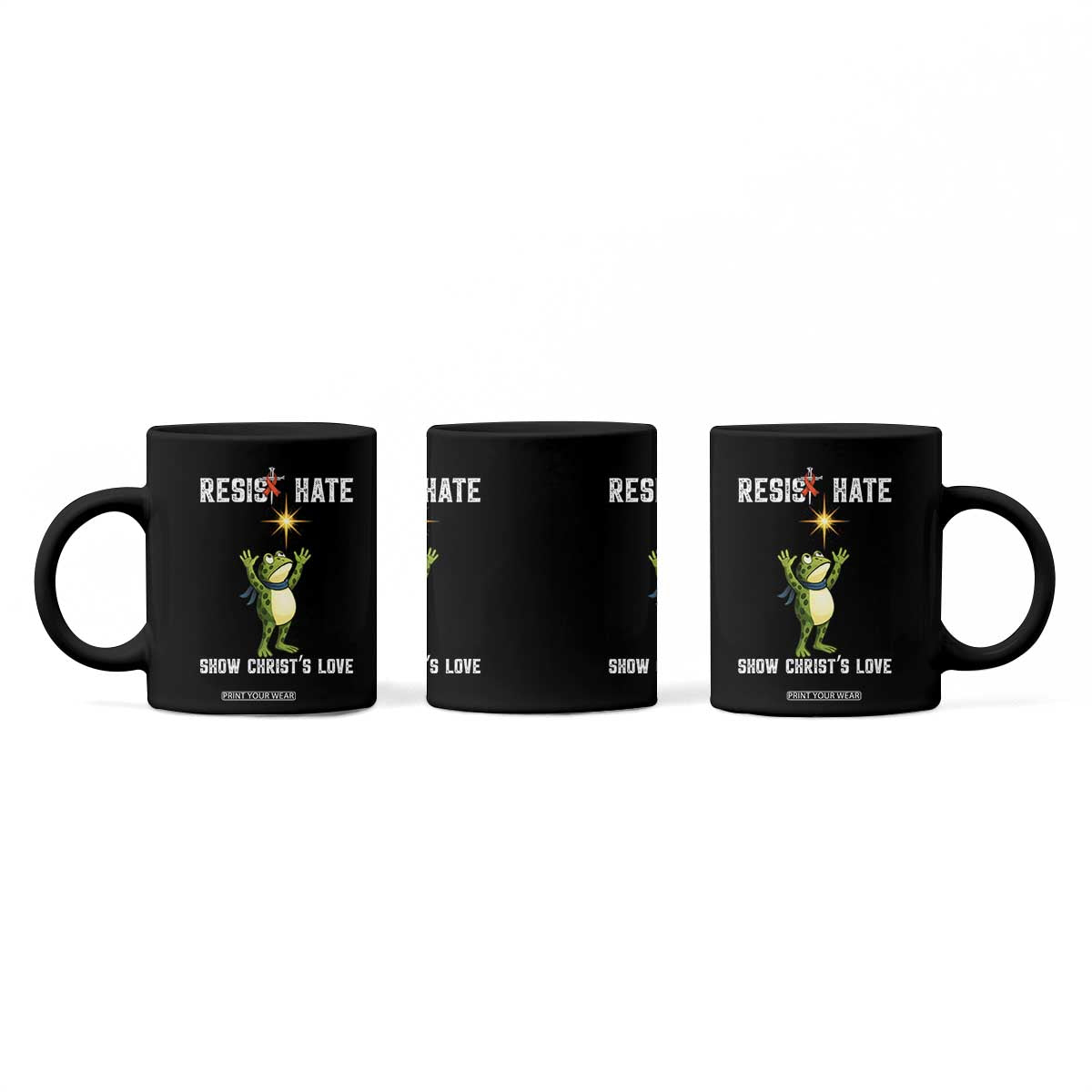 Resist Frog Coffee Mug Christian HIV Awareness Red Ribbon TS14 Print Your Wear