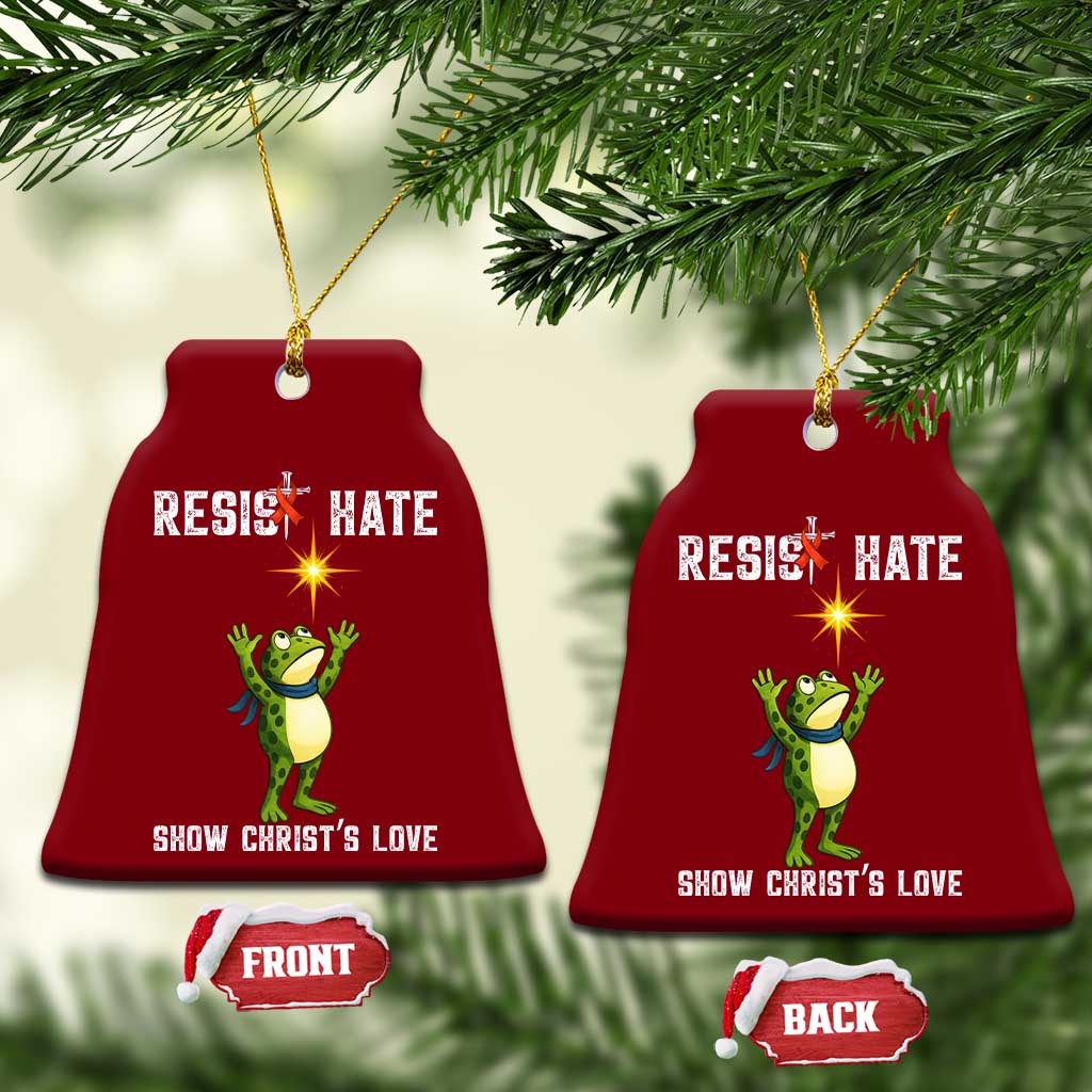 Resist Frog Ceramic Ornament Christian HIV Awareness Red Ribbon TS14 Print Your Wear