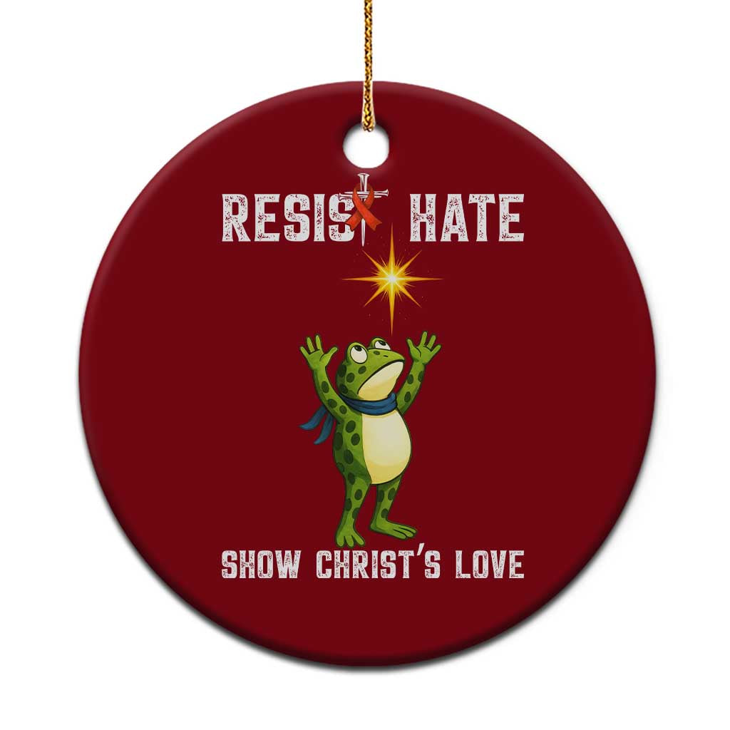 Resist Frog Ceramic Ornament Christian HIV Awareness Red Ribbon TS14 1pc Red Print Your Wear