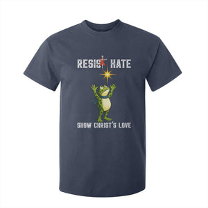 Resist Frog T Shirt For Kid Christian HIV Awareness Red Ribbon TS14 Navy Print Your Wear