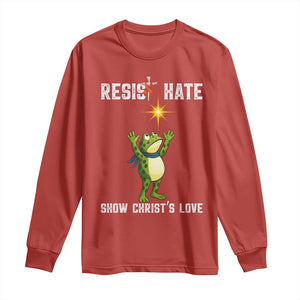 Resist Frog Long Sleeve Shirt Christian HIV Awareness Red Ribbon TS14 Red Print Your Wear