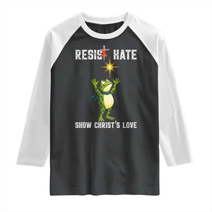 Resist Frog Raglan Shirt Christian HIV Awareness Red Ribbon TS14 Black White Print Your Wear